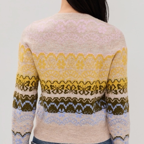 Cinq à Sept Women's Lace Fair Isle Pullover Size M - Picture 4 of 10